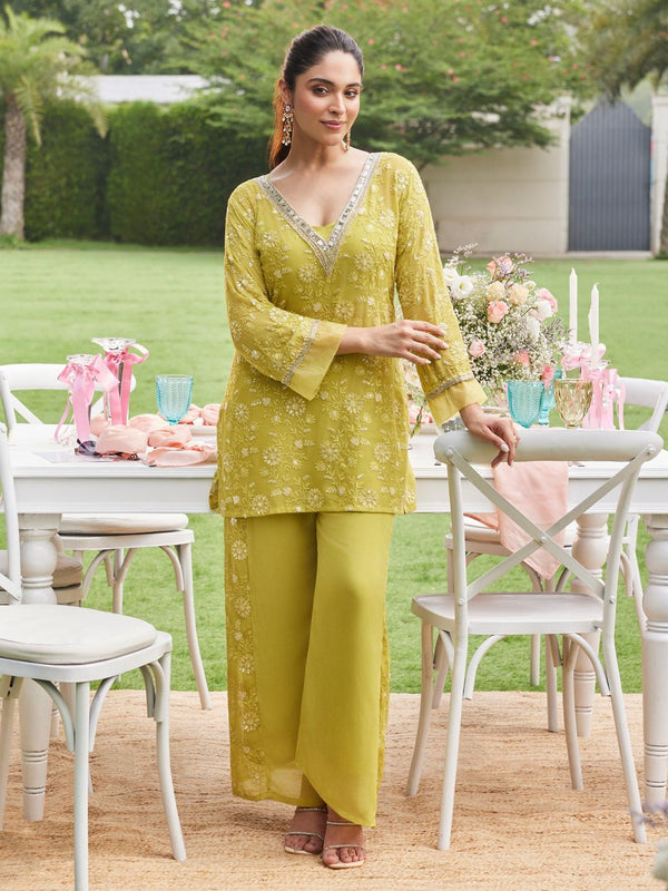 Green Embroidered Co-Ord Set