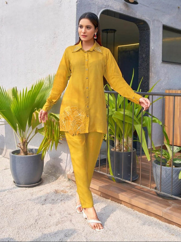 Divya Sunshine Floral Embroidered Co-Ord Set