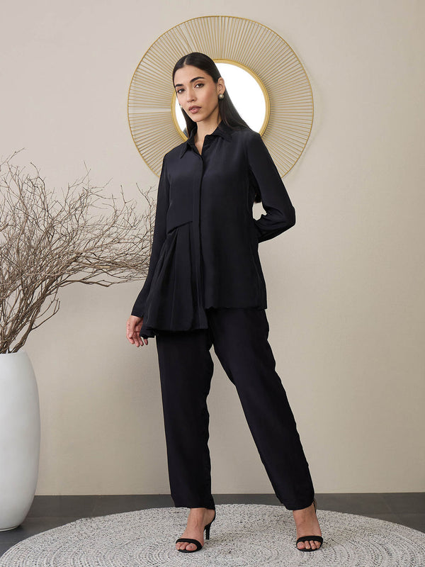 Deep Black Solid Co-Ord (Set of 2)