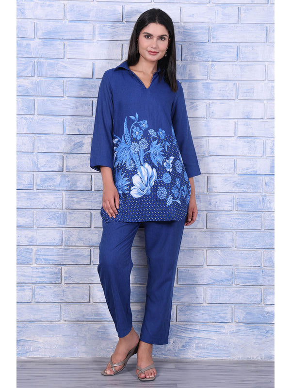Blue Floral Co-Ord Set for Women